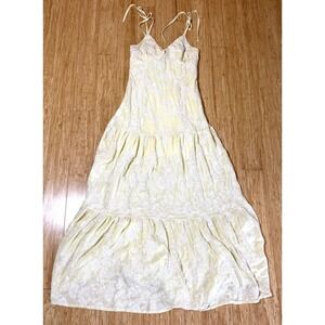 MUY MUY Fancy Collection Yellow With White Embroidered Cottagecore Dress Size S